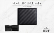 hide&nbsp;k&nbsp;1896&nbsp;ソフトカーボン&nbsp;バイフォールド&nbsp;ウォレット&nbsp;二つ折り財布【ブラック】bi-fold&nbsp;wallet&nbsp;11.5cm×10cm×2cm&nbsp;メンズ財布&nbsp;サイフ&nbsp;札入れ&nbsp;カード&nbsp;コインケース&nbsp;本革&nbsp;カウレザー&nbsp;長野県長野市