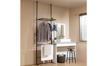 つっぱりラダー物干し＋棚板２枚セット（ホワイト）_1290302566_01