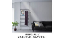 つっぱりラダー物干し＋棚板２枚セット（ホワイト）_1290302566_01