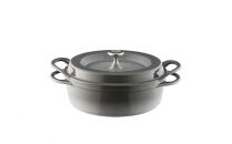 オーブンポットラウンド&nbsp;22cm&nbsp;浅型　シェフモデル　【パールグレー】