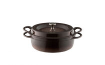 オーブンポットラウンド&nbsp;22cm&nbsp;浅型　シェフモデル　【パールブラウン】