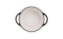 オーブンポットラウンド&nbsp;22cm&nbsp;浅型　シェフモデル　【パールブラウン】