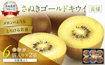 さぬきゴールドキウイ「黄様」超大玉6個入り×2箱【化粧箱入り】
