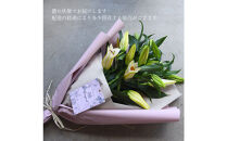 【母の日】カサブランカ３本とグリーンの花束＜お届け日：2026年5/4～5/10&nbsp;当店おまかせ&nbsp;＞母の日カード付き【&nbsp;母の日&nbsp;ギフト&nbsp;アレンジ&nbsp;花&nbsp;贈り物&nbsp;大阪府&nbsp;門真市&nbsp;】