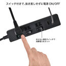 ランプレスＳＷ付ＵＳＢタップ　ＰＤ２０Ｗ　WLK-E3222UC(BK)