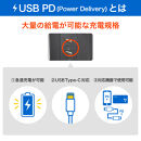 タワー型ＵＳＢタップ　ＰＤ４０Ｗ　WBS-TW12442BUC(BK)