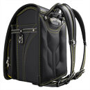 【クロ×イエローステッチ＊背クロ】フィットちゃんランドセル　グッドボーイ安ピカッ楽ッション