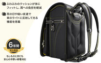 【クロ×イエローステッチ＊背クロ】フィットちゃんランドセル　グッドボーイ安ピカッ楽ッション