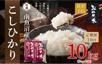 【令和8年産新米予約】【定期便10ヶ月】南魚沼産こしひかり　みやた米10kg（5kg×2袋）【2026年10月上旬より1ヶ月以内に順次発送予定】