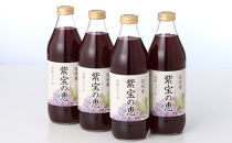 【定期便】3ヵ月連続お届け&nbsp;信州産&nbsp;巨峰ジュース&nbsp;果汁100％　「紫宝の恵」&nbsp;(1L×4本)
