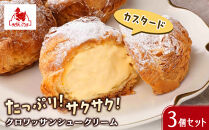 【まざあぐうす】クロワッサンシュークリーム3個セット（カスタード）｜京都&nbsp;スイーツブランド&nbsp;人気スイーツ&nbsp;［&nbsp;全国の催事で大人気&nbsp;濃厚自家製カスタードクリーム&nbsp;おすすめ&nbsp;お菓子&nbsp;洋菓子&nbsp;ギフト&nbsp;プレゼント&nbsp;お取り寄せ&nbsp;通販&nbsp;送料無料&nbsp;ふるさと納税&nbsp;］