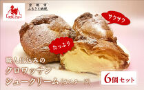 【まざあぐうす】クロワッサンシュークリーム6個セット（カスタード）｜京都&nbsp;スイーツブランド&nbsp;人気スイーツ&nbsp;［&nbsp;全国の催事で大人気&nbsp;濃厚自家製カスタードクリーム&nbsp;おすすめ&nbsp;お菓子&nbsp;洋菓子&nbsp;ギフト&nbsp;プレゼント&nbsp;お取り寄せ&nbsp;通販&nbsp;送料無料&nbsp;ふるさと納税&nbsp;］