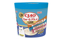 いなば　CIAO猫ちゅ～るグルメ　毛玉配慮　まぐろ海鮮バラエティ480本（14ｇｘ120本ｘ4袋入）（ケース）