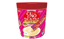 いなば　CIAO猫ちゅ～るグルメ　まぐろ・かつおバラエティ480本（14ｇｘ60本ｘ8袋入）（ケース）