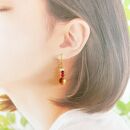 屋久杉×1月誕生石　樹脂イヤリング