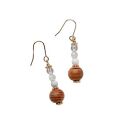 屋久杉×6月誕生石　樹脂イヤリング