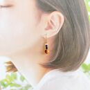 屋久杉×9月誕生石　樹脂イヤリング
