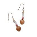 屋久杉×10月誕生石　樹脂イヤリング