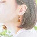 屋久杉×10月誕生石　樹脂イヤリング