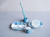 【色おまかせ(青系)】【セット】歯ブラシスタンド&ソープディッシュ&nbsp;材料回収地域:口永良部島(鹿児島県)