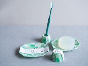 【色おまかせ(青系)】【セット】歯ブラシスタンド&ソープディッシュ&nbsp;材料回収地域:口永良部島(鹿児島県)