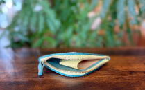 屋久鹿レザーの島財布&nbsp;ターコイズ