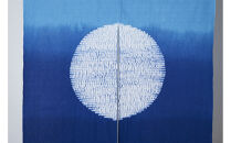 有松・鳴海絞り&nbsp;暖簾(ブルー)　-杢目絞り-【藍染が風にゆれる日本遺産のまち有松寄附金専用】