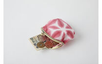 有松・鳴海絞り&nbsp;がま口小銭入れ（緑）-雪花絞り-【藍染が風にゆれる日本遺産のまち有松寄附金専用】