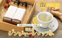 【全6回定期便】屋久島ジンジャーシロップ&nbsp;大(200ml)×2本セット