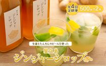 【定期便／年4回お届け】屋久島ジンジャーシロップ&nbsp;特大(500ml)×2本セット