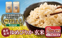【3回隔月定期便】令和8年産　ゆめぴりか&nbsp;玄米&nbsp;5kg×2袋_05847