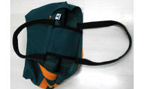 【競走馬調教用ゼッケン使用：ゼッケンバッグ】　舟形トート【1-緑色ゼッケン×橙文字】