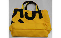 【競走馬調教用ゼッケン使用：ゼッケンバッグ】　舟形トート【3-黄色ゼッケン×黒文字】