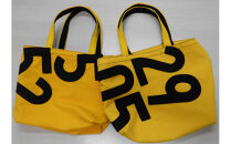 【競走馬調教用ゼッケン使用：ゼッケンバッグ】　舟形トート【3-黄色ゼッケン×黒文字】