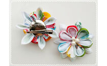 ハンドメイドつまみ細工(髪飾り＆ブローチ)&nbsp;プレゼント&nbsp;女性&nbsp;オシャレ&nbsp;ファッション小物&nbsp;アクセサリー&nbsp;