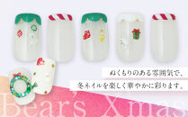 ツメキラ&nbsp;ネイルシール&nbsp;1枚&nbsp;Sakiプロデュース【Bear’s&nbsp;X’mas】ネイルアート&nbsp;ジェルネイルに埋め込む&nbsp;レジン&nbsp;パーツ用品