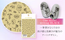 ツメキラ&nbsp;ネイルシール&nbsp;1枚&nbsp;SANZOU&nbsp;プロデュース&nbsp;【One&nbsp;stroke&nbsp;writing&nbsp;BLACK】ネイルアート&nbsp;ジェルネイルに埋め込む&nbsp;レジン&nbsp;パーツ用品