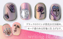 ツメキラ&nbsp;ネイルシール&nbsp;1枚&nbsp;SANZOU&nbsp;プロデュース&nbsp;【One&nbsp;stroke&nbsp;writing&nbsp;BLACK】ネイルアート&nbsp;ジェルネイルに埋め込む&nbsp;レジン&nbsp;パーツ用品