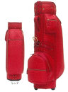 【小山ゴルフバック製作所】キャディバッグ&nbsp;CB-23&nbsp;＜型押PVC×PVC(一部牛革)＞レッド【11100-0999】