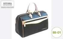 ネイビー【小山ゴルフバック製作所】ボストンバッグ&nbsp;BB-01&nbsp;＜PVC×ヌメ革＞　【11100-1000】
