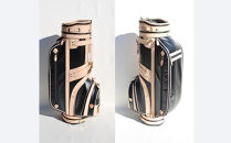 本体：ブラック×革：オレンジ【小山ゴルフバック製作所】キャディバッグ&nbsp;CB-01&nbsp;＜PVC×栃木レザー＞【11100-0970】