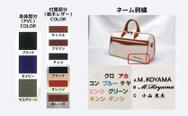 本体：モスグリーン×革：赤レンガ【小山ゴルフバック製作所】ボストンバッグ&nbsp;BB-01-T&nbsp;＜PVC×栃木レザー＞　【11100-1001】