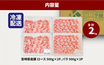 しゃぶしゃぶミックス(ロース500g×2・バラ500g×2)計2kgセット_K16_0117_1