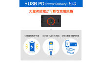 丸形ＵＳＢタップ４個口ＰＤ２０Ｗ　WLS-R4322BUC(BK)