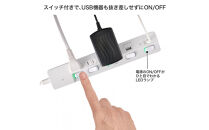 SWUSBタップ3P2M　WLK-3222SUC(W)