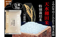 定期便「とやの里山継承プロジェクト対象」【天水棚田米】南魚沼塩沢産コシヒカリ　精米5kg全3回