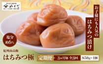 【定期便・3ヵ月毎&nbsp;全3回】紀州南高梅&nbsp;はちみつ極&nbsp;850g&nbsp;［YM10］