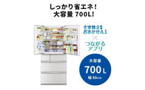 三菱電機冷蔵庫&nbsp;MR-WXD70NW&nbsp;グランドリネンホワイト&nbsp;6ドア&nbsp;観音開き&nbsp;標準設置付【沖縄・離島・一部山間地域:配送不可】冷凍庫&nbsp;冷蔵&nbsp;冷凍&nbsp;家電&nbsp;家電製品&nbsp;電化製品&nbsp;キッチン家電&nbsp;家庭用