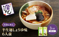 宮きしめん　半生麺しょうゆ味２箱（６食）セット