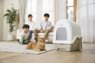 ラクリーン&nbsp;炭脱臭ファン付き猫トイレ&nbsp;DFT-52&nbsp;アイボリー／ベージュ